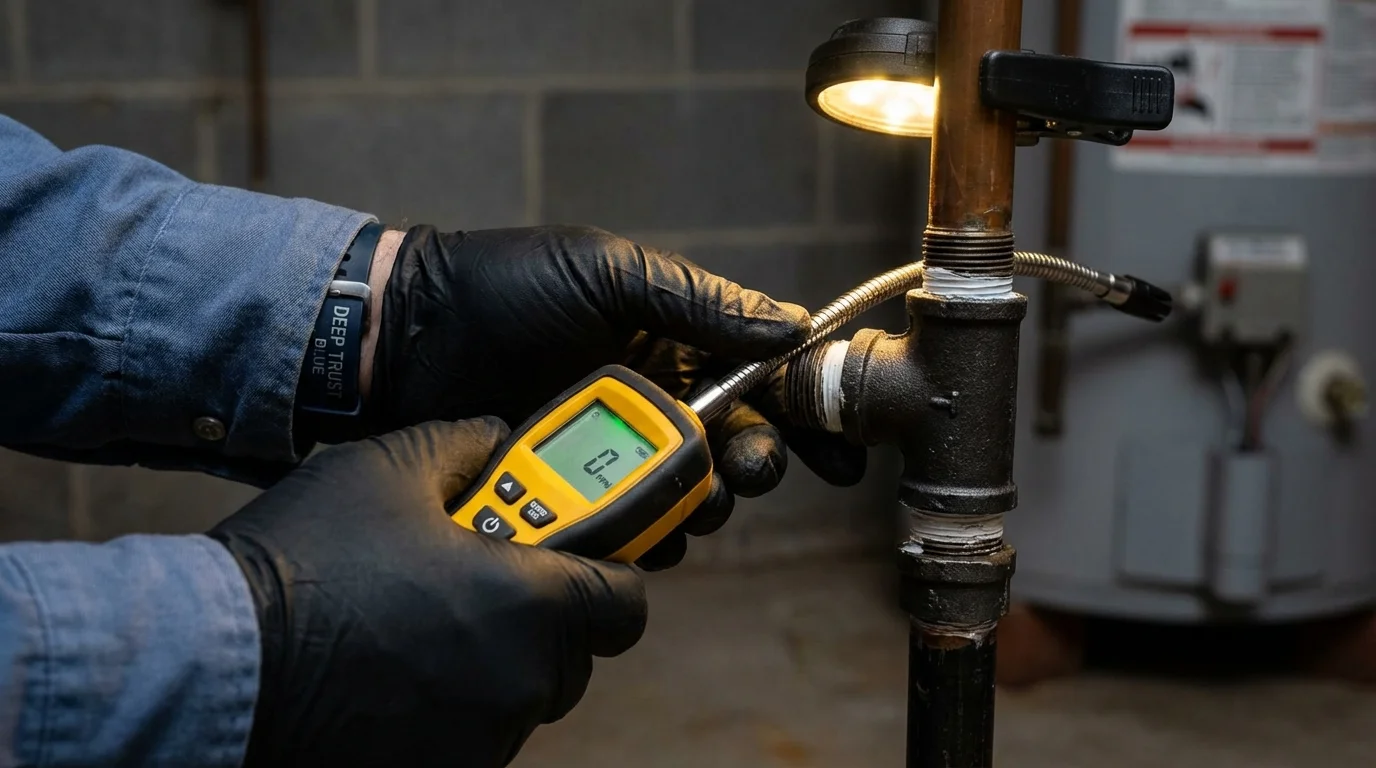Gas leak detection with electronic sniffer by Johns Plumbing LLC in Zolfo Springs