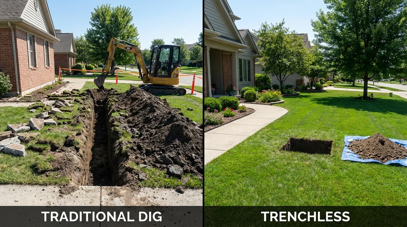 Trenchless sewer repair with minimal yard damage versus traditional excavation in Zolfo Springs, FL